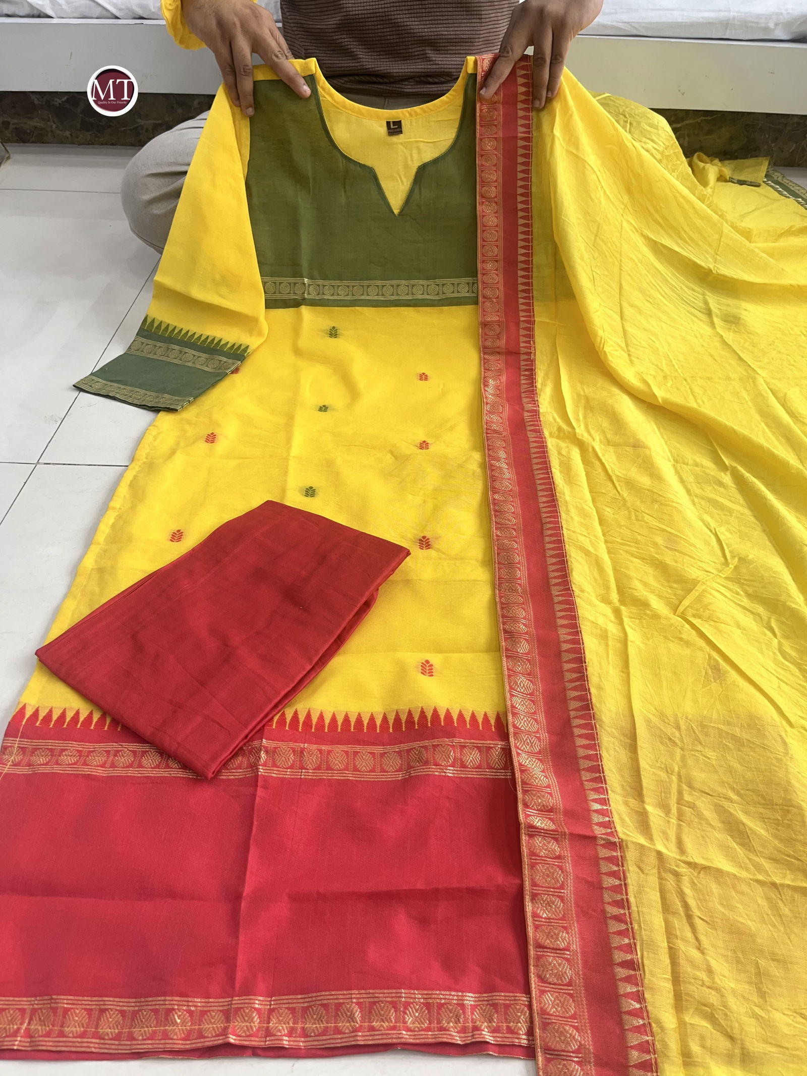 MT Special Kanchi Cotton Printed Kurti With Bottom Dupatta Wholesale Market In Surat
